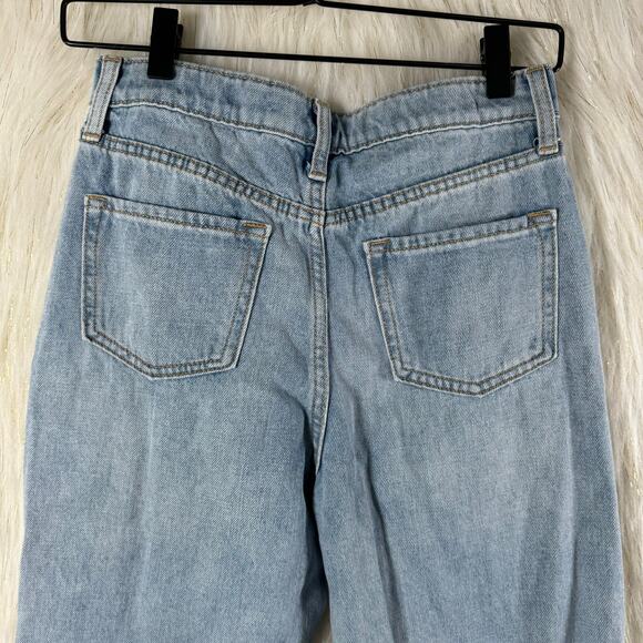 Old Navy Girls High Rise Slouchy Straight Jeans Distressed 100% Cotton Light 12 - Picture 5 of 10